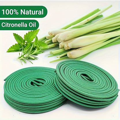 48 Pack Citronella Incense Coils with Holder - Natural Lemongrass Scent for Outdoor Use, Poolside, Patio, and Camping