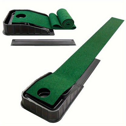 Automatic Golf Putting Mat with Ball Return - Indoor Exerciser for Office Use, Includes 6 PU Balls