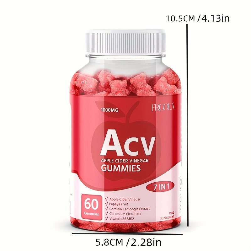 Keto ACV Gummies - 120,000mg, with Apple, Papaya, Garcinia Cambogia, Pomegranate and Lemon, Suitable for Men and Women, 60/120 Pills