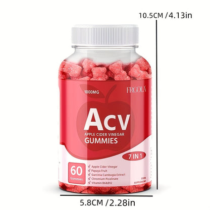 Keto ACV Gummies - 120,000mg, with Apple, Papaya, Garcinia Cambogia, Pomegranate and Lemon, Suitable for Men and Women, 60/120 Pills