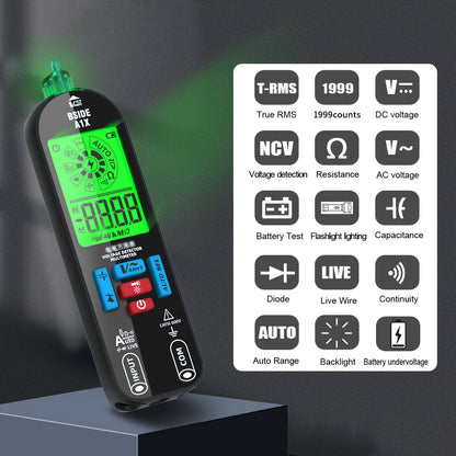 A1X Fully Automatic Anti-Burn Digital Multimeter – Rechargeable Electrical Voltmeter & Ohm Meter Tester, Non-Contact Measurement for DC/AC Voltage, Current, Resistance, Continuity and Temperature