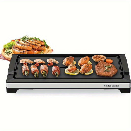 1600-1800W Electric Smokeless Indoor Grill - Fast Heating, Non-Stick, 5-Level Temperature Control | Dishwasher Safe, Cool-Touch Handles | Easy to Clean BBQ Grill for Indoor Cooking, Perfect for Family Gatherings