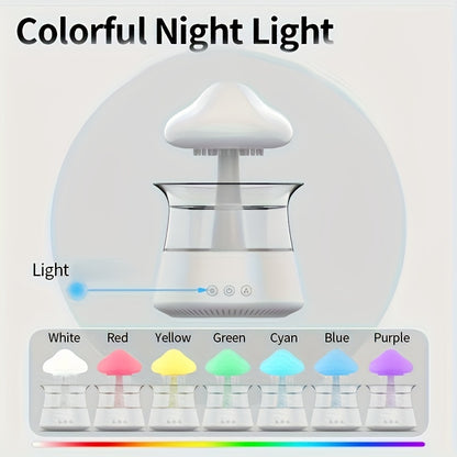 Compact Zen Rain Cloud Aromatherapy Diffuser – Quiet, USB-Powered Mood Enhancer with Nightlight and Atomization – Perfect for Serene Sleep