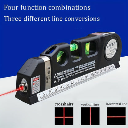 Laser Level Marking Tool – Multi-Purpose Kit with Standard Crosshair, Laser Beam, and Metric/Imperial Tape Measure