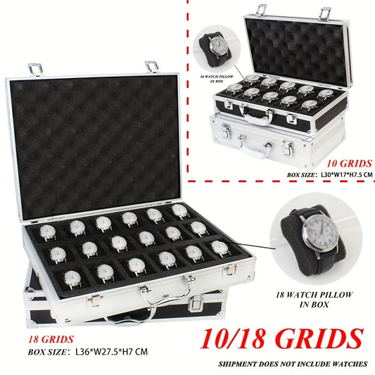 10/18 Slot Aluminum Alloy Watch Storage Box for Men - Portable Collector and Display Case, Ideal Gift Box for Watches