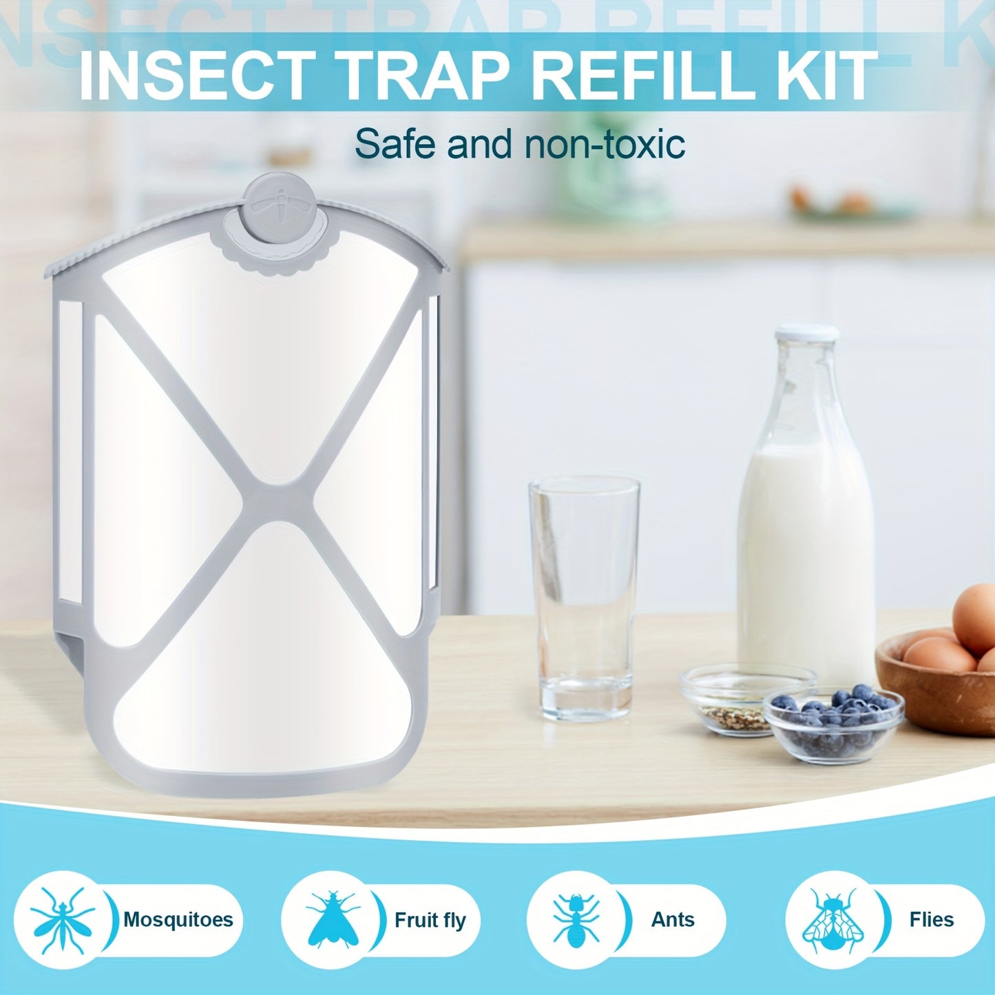 8pcs Flying Insect Trap Refill Cartridges – Replacement Glue Boards for M364 Trap – Easy-to-Use Pest Control Inserts, Garden Tool