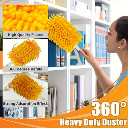 2/4pcs Reusable Duster Refills - Compatible with Hand Duster - 360 Heavy Duty Microfiber Ceiling Fan Duster for Extended Handle