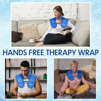 Reusable Gel Ice Pack Wrap for Neck and Shoulder – Cold Therapy Neck Wrap with Adjustable Straps for Pain Relief