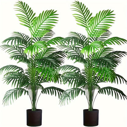 2 Pieces Realistic Artificial Plants - 32.68 Inch Long Stemmed with Large Leaves | High-End Indoor/Outdoor Decoration | Perfect for Weddings, Hotels, Gardens, Photography, Halloween, Christmas