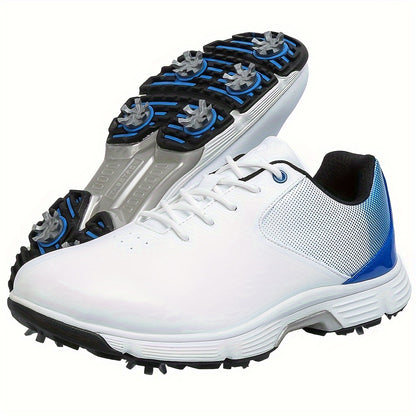 Professional Men's Golf Shoes with Spikes - Athletic Training Footwear for Sporty and Casual Wear