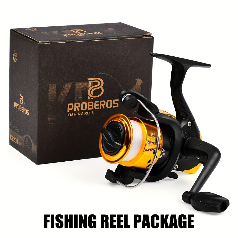 PROBEROS 1pc Gear Ratio 5.2:1 Spinning Reel with Fishing Line - Portable 1BB Plastic Fishing Reel, Fishing Supplies