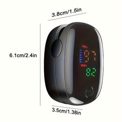 Fingertip Pulse Oximeter - Blood Oxygen Saturation Monitor (SpO2) with Pulse Rate and Bar Graph - Portable Digital LED Display (Batteries Not Included)