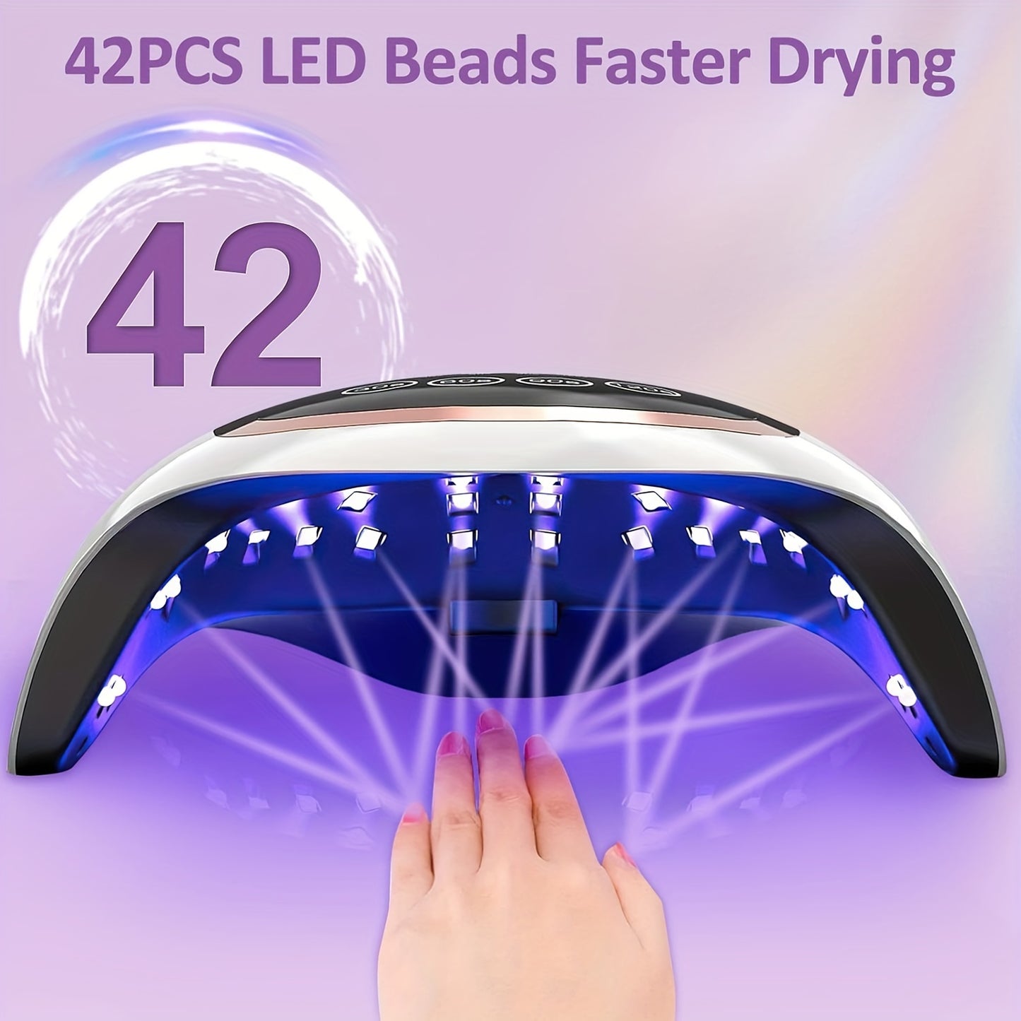 UV LED Nail Lamp - Nail Curing Lamp for Home & Salon, LED Dryer for Gel Polish with Automatic Sensor and 4 Timer Settings, Nail Art Tool for Fingernail and Toenail