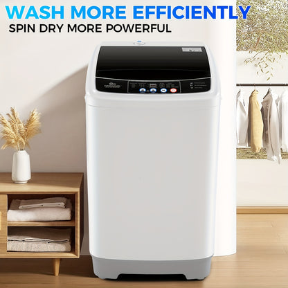 15.6 lbs Capacity Portable Washer Dryer Combo – Fully Automatic, 2.1 Cubic Feet, LED Display, 10 Programs, 8 Water Levels – Ideal for Apartments, Dormitories, and Small Spaces