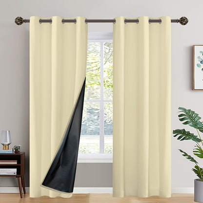 2 Panels Blackout Curtains with Heat Insulation - Versatile Home Decor for Living Room, Bedroom, Kitchen, and Bathroom