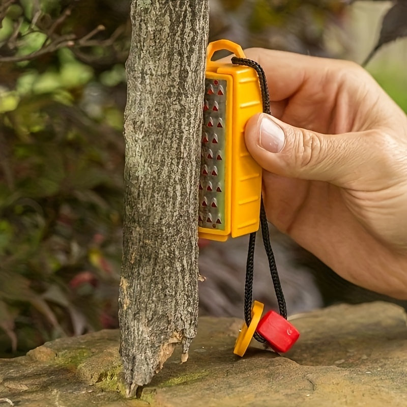 Outdoor/Home Stove Fire Starter - Portable Stainless Steel Shavings Maker Survival Tool - Yellow Plastic Design (No Lighter Included)