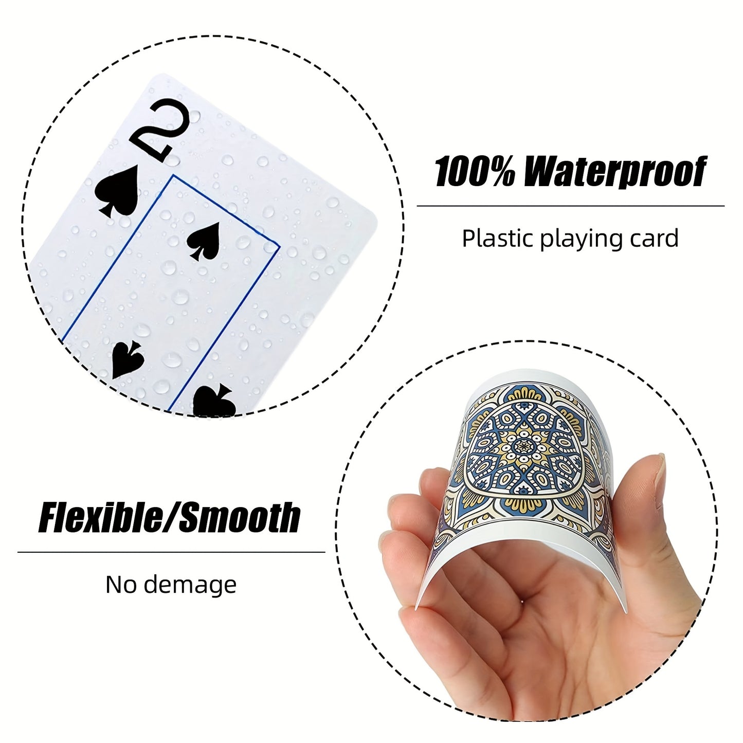 2 Pack Waterproof Plastic Playing Cards - Jumbo Print, Professional Poker Size for Adults and Seniors - Ideal for Christmas, Halloween, Thanksgiving