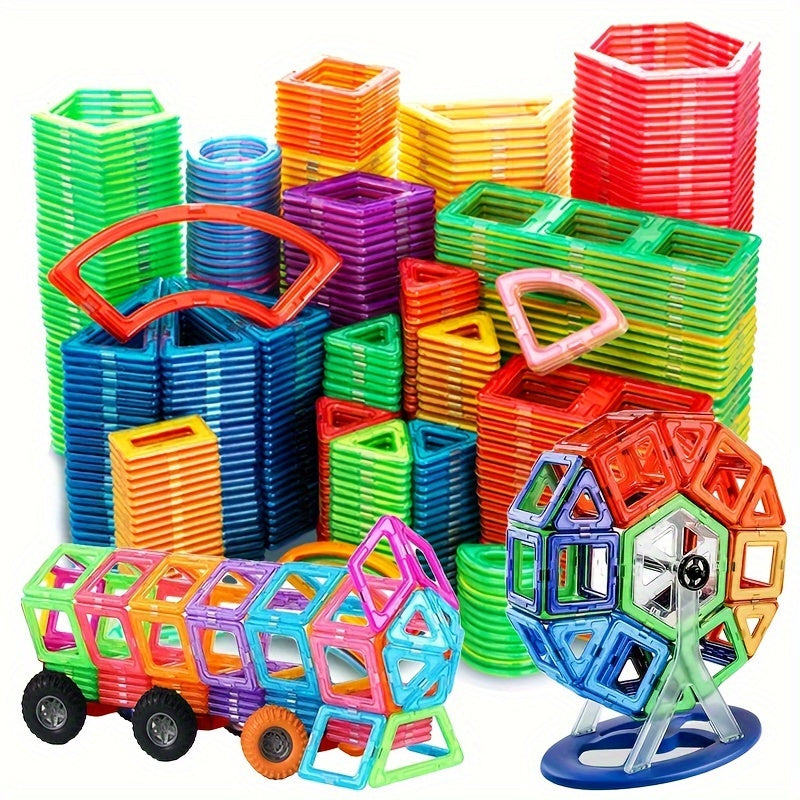 Big Size Magnetic Building Blocks - 3D STEM Educational Constructor Set, Perfect Birthday and Holiday Gift in Random Colors