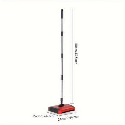 Hand-Push Carpet Sweeper - Manual Floor and Carpet Cleaning Broom Set for Living Room, Bedroom, and Bathroom - Ideal for Home Use