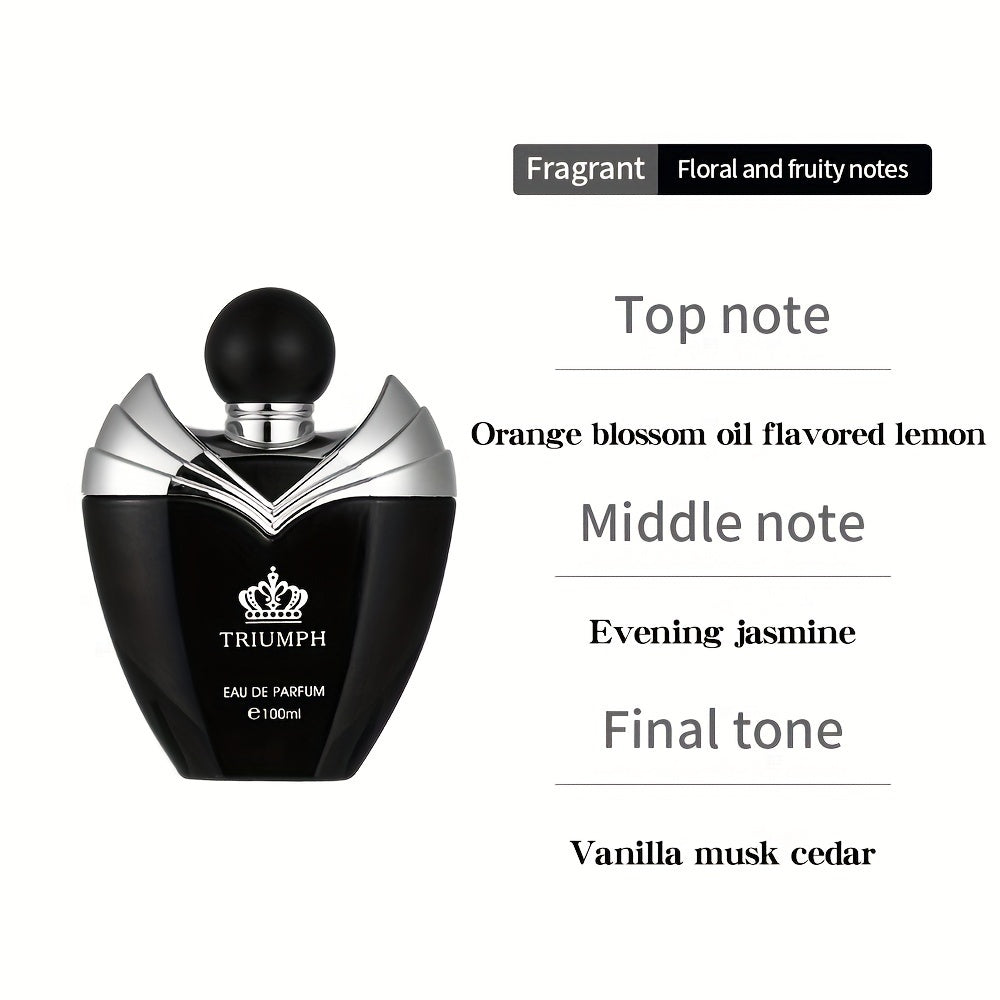 100ml Eau De Parfum for Men - Long-Lasting, Refreshing Cologne with Fruity, Floral, and Musk Notes - Aluminum-Free, Ideal for Dating and Daily Use, Perfect Father's Day Gift