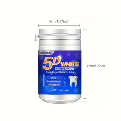 5D White Tooth Powder – Deep Cleaning for Fresh Breath, Ideal for Oral Health and Hygiene, Perfect Gift for Women and Men