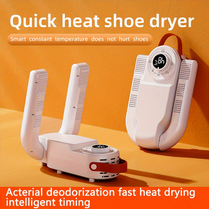 Foldable UV Shoe Dryer with Ozone Sterilization - Quick Heat Drying and Smart Temperature Control - Portable Deodorizer with Automatic Timer for Home Use