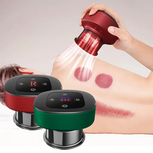 Wireless Large Suction Breathing Cupping Instrument - Intelligent Scraping Tool with Heating, Massaging, and Electric Suction - Easy-to-Use, Portable Design for Household Use