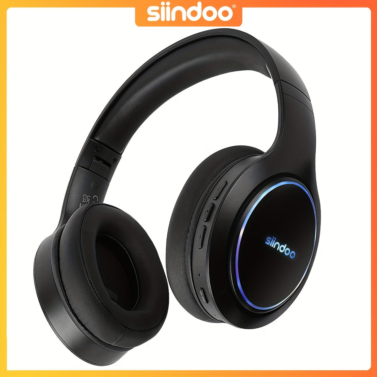 Siindoo Wireless Headphones - 1000mAh Battery, 120-Hour Playtime, 3 EQ Modes, Built-in Microphone, Compatible with Mobile Phones and Computers