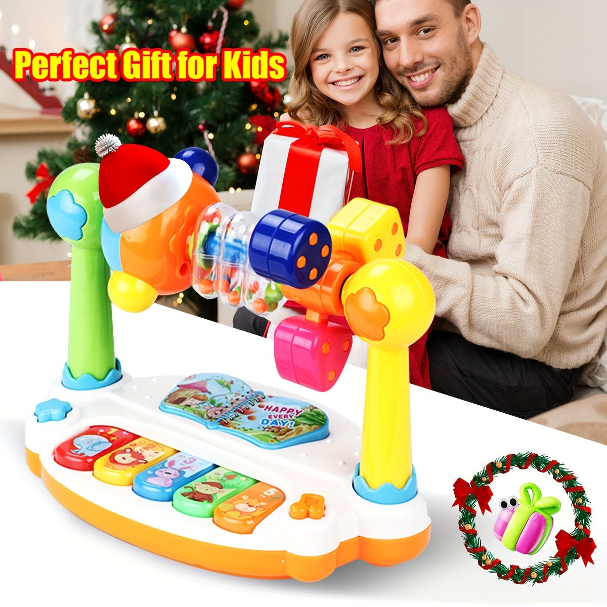 Interactive Musical Keyboard Toy for Kids - Light-Up Educational Piano with Rhythm Games & Songs, ABS Material - Ideal for Early Development and Holiday Gifts, Suitable for 0+ Age Group