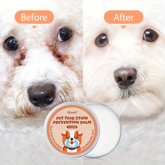 Pet Tear Stain Prevention Balm - Natural Eye Care for Dogs & Cats, Safe, Non-Irritating, Gently Cleanses & Repels Tears