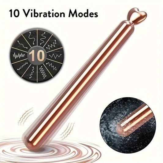 Portable Mini Bullet Massager – USB Rechargeable, 10 Speed High-Frequency Vibration, Handheld Electric Massage Stick