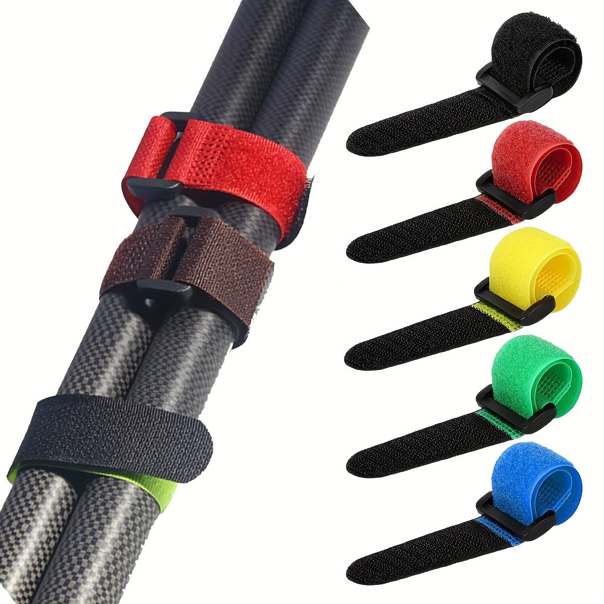 10/20pcs Pro Fishing Rod Organizer – Adjustable Tie Strap, Fishing Pole Fixing Wrap Band, Durable Rod Holder – Easy to Use, Space-Saving, Portable Fishing Tool