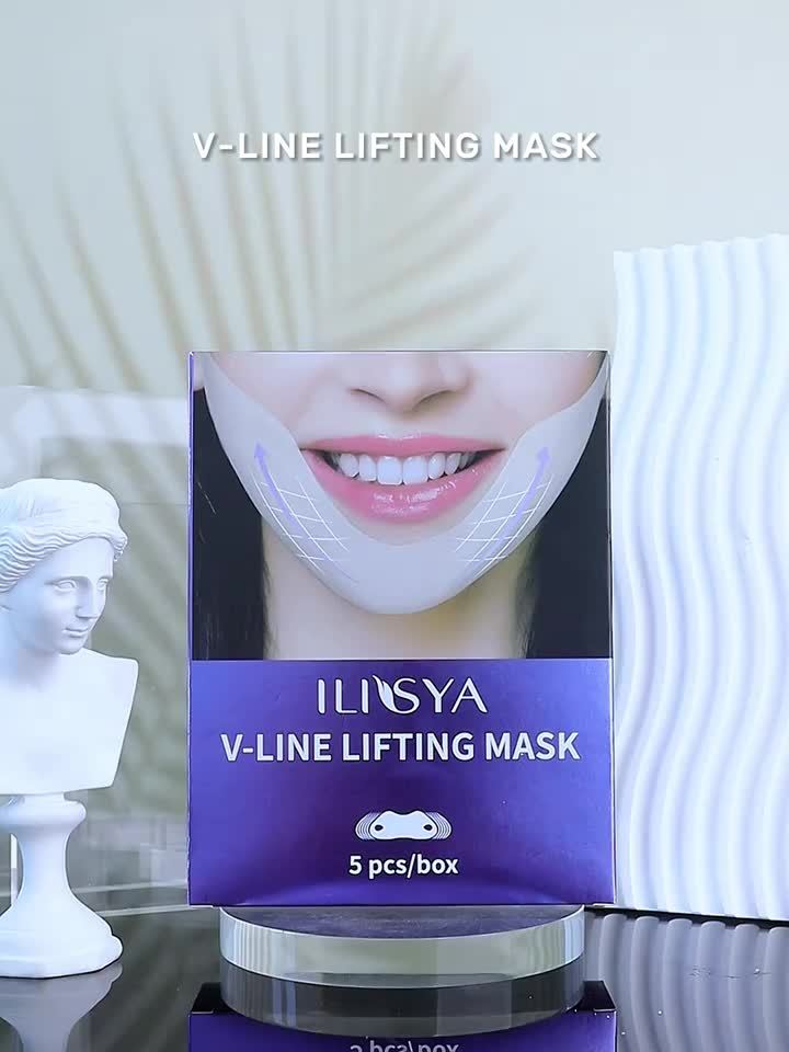 5pcs V-Line Lifting Mask Box - Caffeine Face Mask for Firming, V-Shape Lift, Tightening, and Moisturizing Skin Care for Double Chin