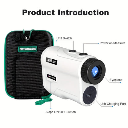 REVASRI Golf Rangefinder with Slope and Pin Lock Vibration – Tournament Legal with External Slope Switch – 1000YDS Range and Rechargeable Battery