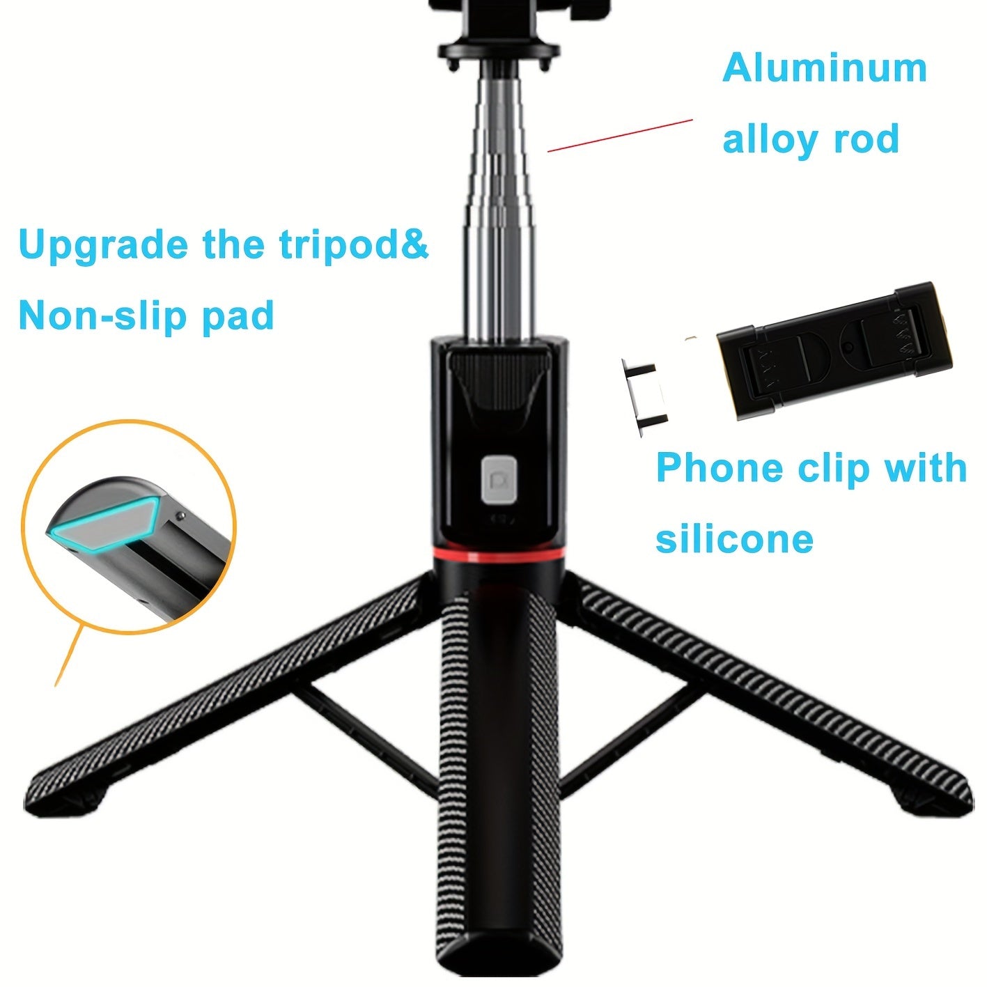 66" Portable Tripod for iPhone and Android - Phone Stand with Remote for Video Recording, Compatible with iPhone 15/14/13, Ideal for Travel