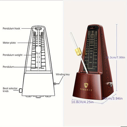 Mechanical Metronome Pro - High-Precision Beat & Tempo Tracker for Piano, Guitar, Violin, Bass, Drum - Loud Sound, Easy-to-Read Dial for All Levels