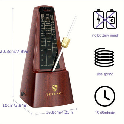 Mechanical Metronome Pro - High-Precision Beat & Tempo Tracker for Piano, Guitar, Violin, Bass, Drum - Loud Sound, Easy-to-Read Dial for All Levels