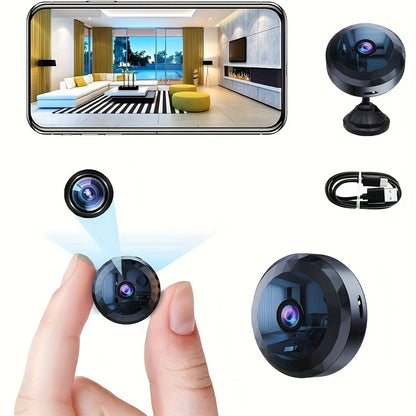 Wireless Mini WiFi Security Camera: Night Vision, Motion Detection, Rechargeable Battery, Easy to Mount and App-Controlled