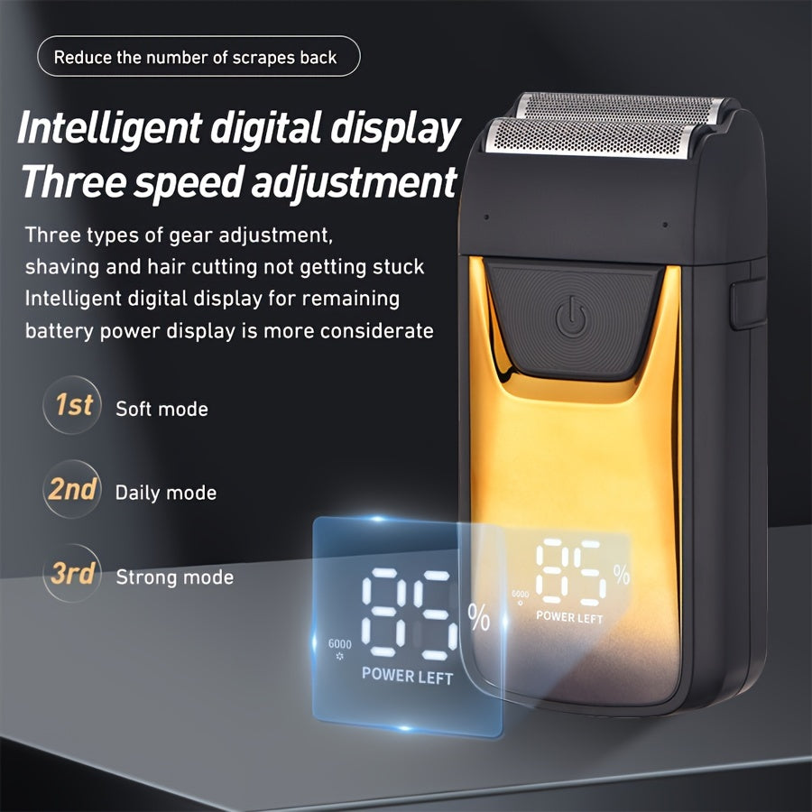 Professional Rechargeable Electric Foil Shaver for Men – High-Quality, Waterproof, Cordless, Travel-Friendly Shaving – Ideal Father's Day Gift