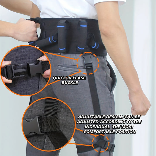 Upgraded Gait Belt with 7 Rubber Handles - Ideal Transfer Belt for Seniors and Elderly