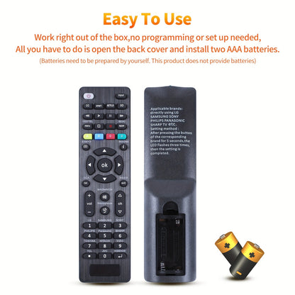 Universal Infrared Remote Control RC-G006 - Compatible with 19 TV Brands Including LG, Samsung, Sony, and JVC