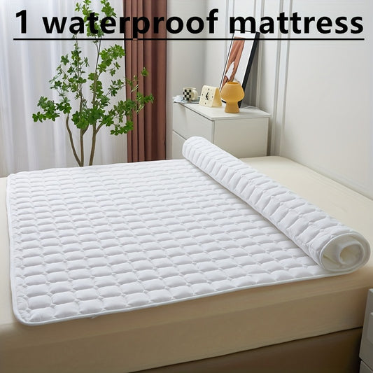 Waterproof Quilted Mattress Topper Protector - Polyurethane Liner, Polyester Cover, Machine Washable, Water-Resistant Pad for Dust and Moisture Protection - 1 Piece