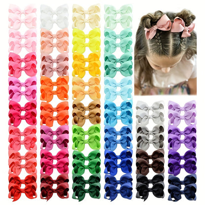 30pcs Random Color Bow Hair Clips – Holiday Party Baby Girls Ponytail Clips – Travel Style Hair Accessories – Ideal for Gifts