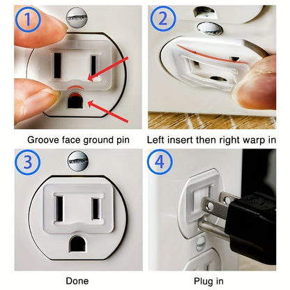 12pcs Matte White Outlet Stabilizer Set - Secure Loose Sockets, Prevent Disconnection, Flame-Retardant Plastic