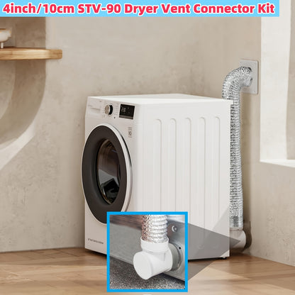 Premium 4-Inch Dryer Vent Kit – No Power Needed, Includes Mounting Bracket & STV-90 Connector – Easy Installation for Standard Laundry Ducts