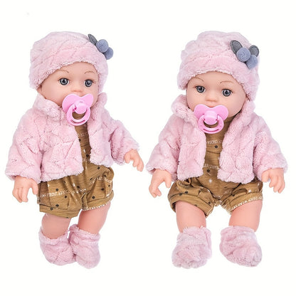 30cm/12inch Reborn Baby Doll - Realistic Doll with Hat, Socks, and Pacifier, Perfect Festival Gift