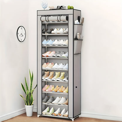 Combination Shoe Rack - Large Capacity Dustproof Shoe Cabinet, Multi-Layer Cloth Storage, Easy to Assemble Floor Standing Shoe Organizer for Bedrooms and Dormitories