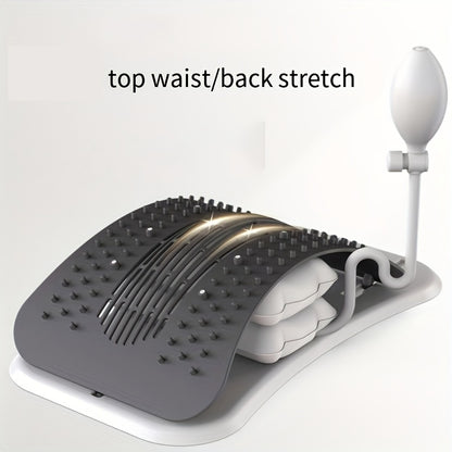 Back Stretcher and Spine Board – Multi-Level Lumbar Massager for Lower and Upper Back Support, Manual Inflation