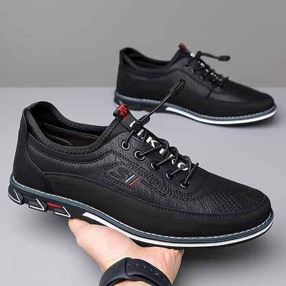 PLUS SIZE Men's Luxury Casual Shoes - Premium Microfiber Leather, Breathable Soft Sole, Slip-On with Elastic Laces - Ideal for Outdoor Walking and Driving Comfort