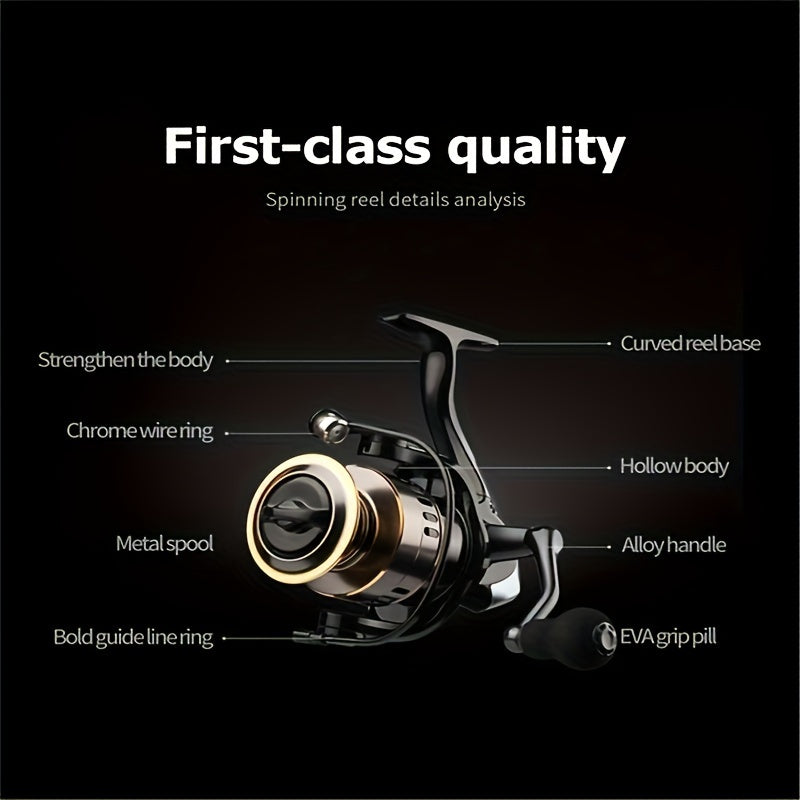 1pc HE1000-7000 Spinning Reel - Metal Cup & Rocker Arm, 5.2:1 Gear Ratio, Smooth and Sensitive Fishing Reel for Freshwater and Saltwater